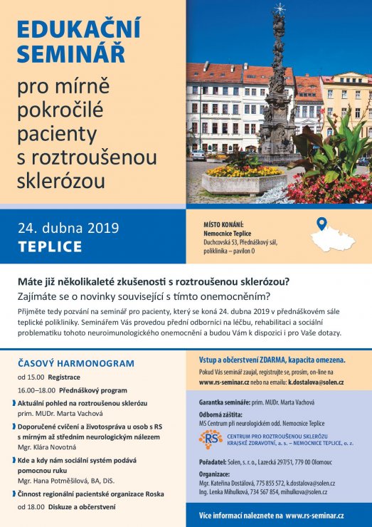 Edukační seminář pro mírně pokročilé pacienty s roztroušenou sklerózou